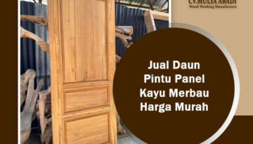 jual daun pintu panel kayu merbau