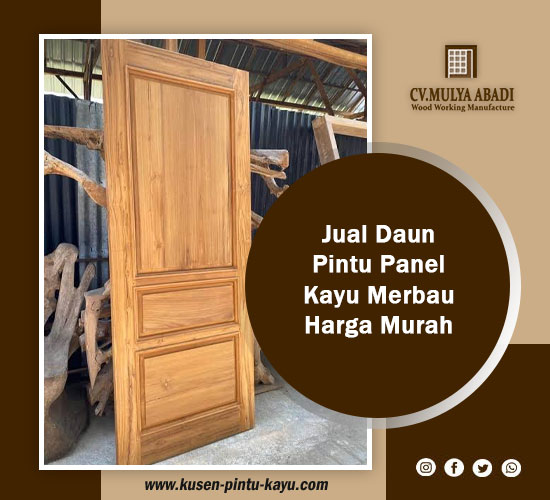 jual daun pintu panel kayu merbau